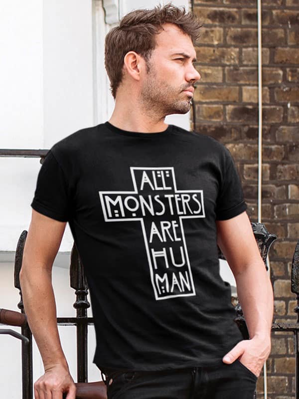 Camiseta Cruz All monsters are human modelo