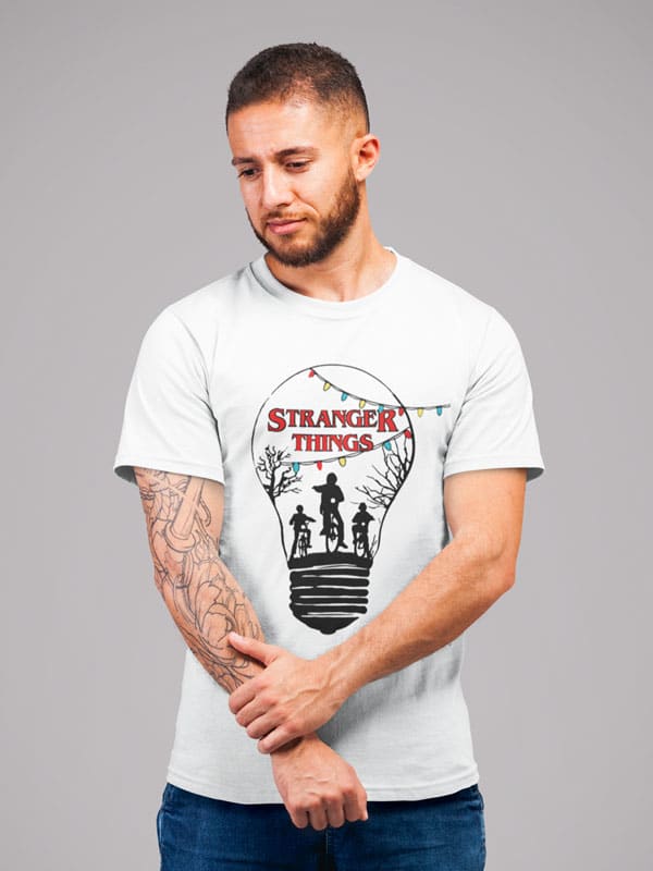 camisetas stranger things bombilla adulto