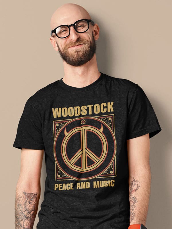 Camiseta Woodstock Peace and music modelo
