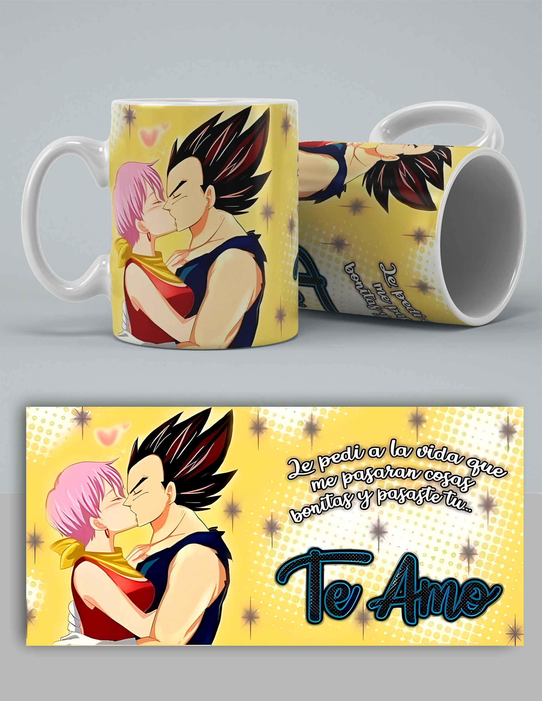 Taza San Valentín Dragon Ball Bulma y Vegeta