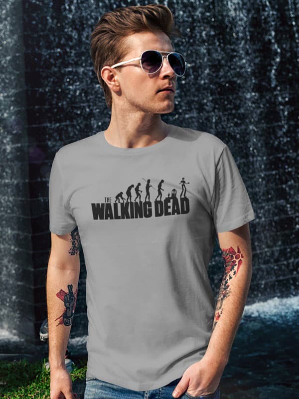 camiseta gris the walking dead