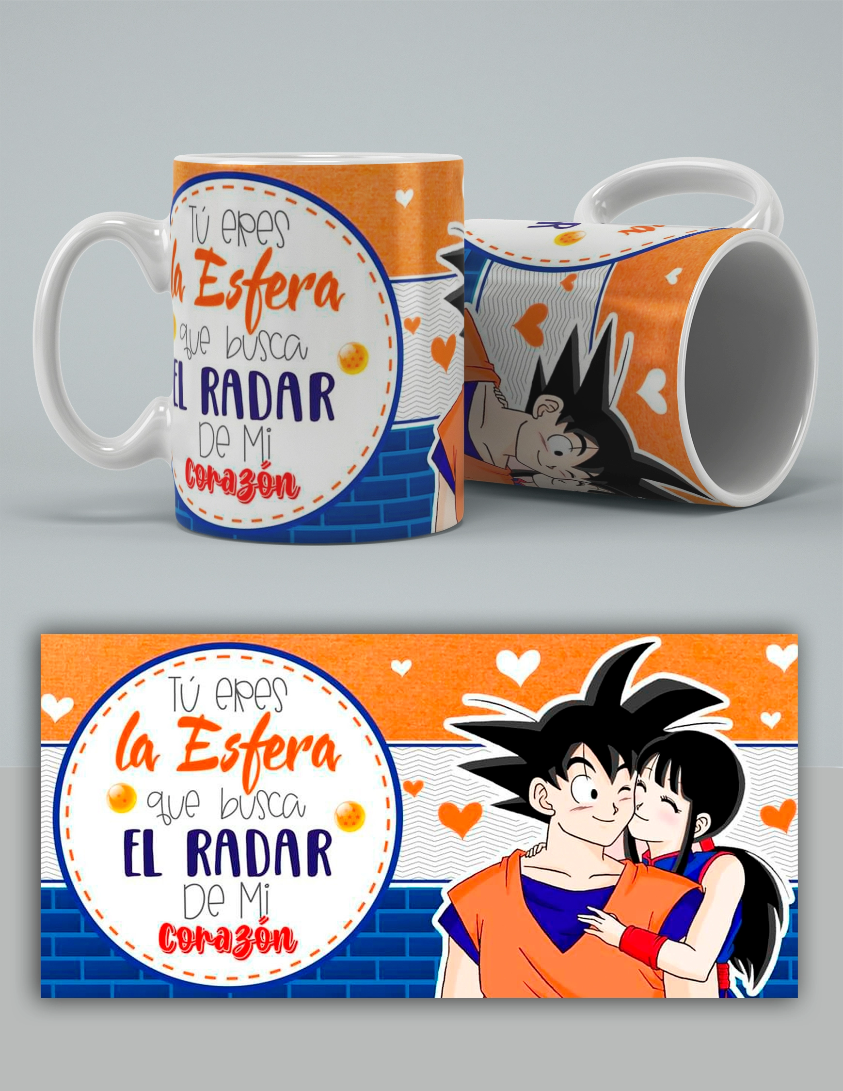 taza dragon ball la esfera de mi corazon