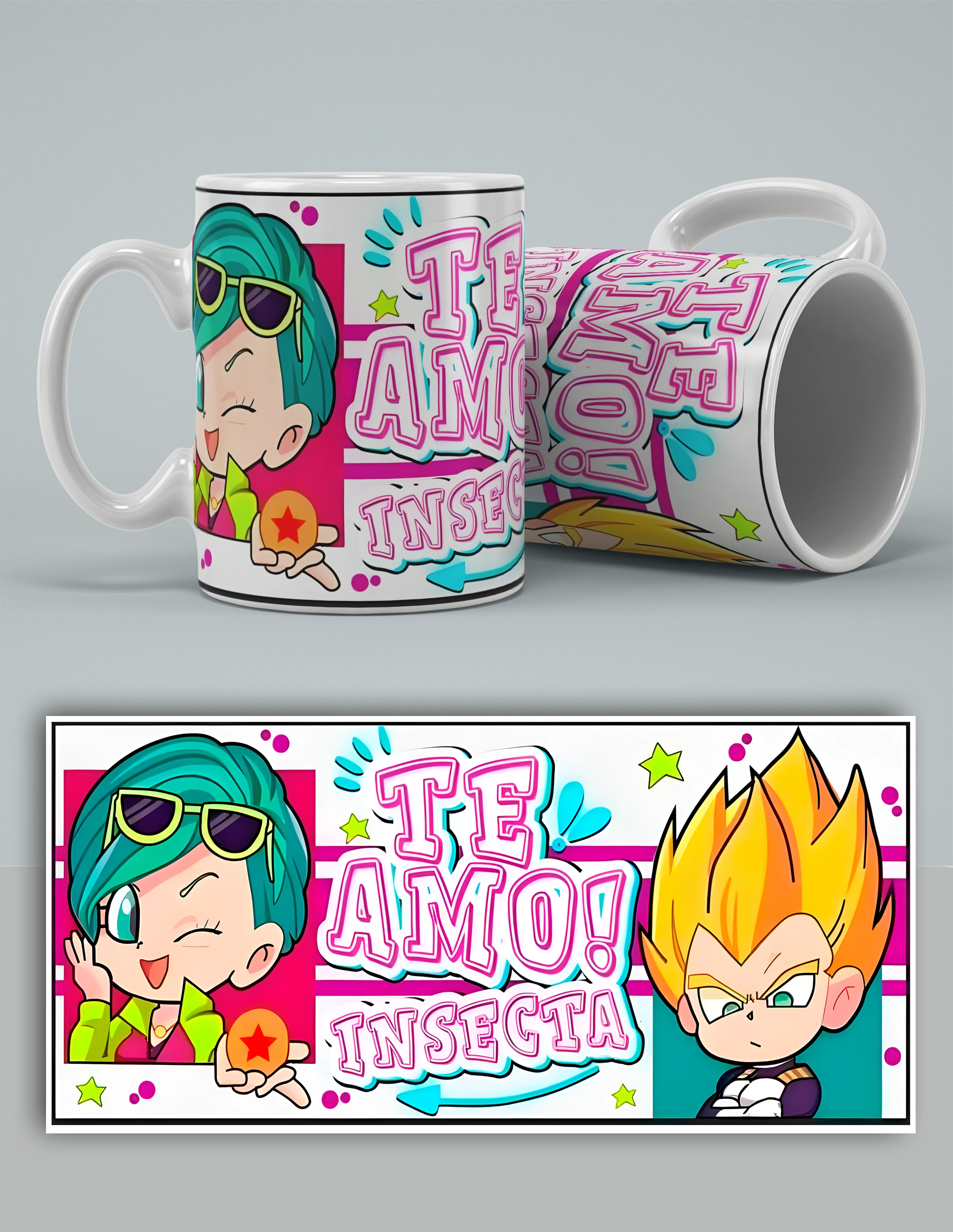 taza dragon ball te amo insecta
