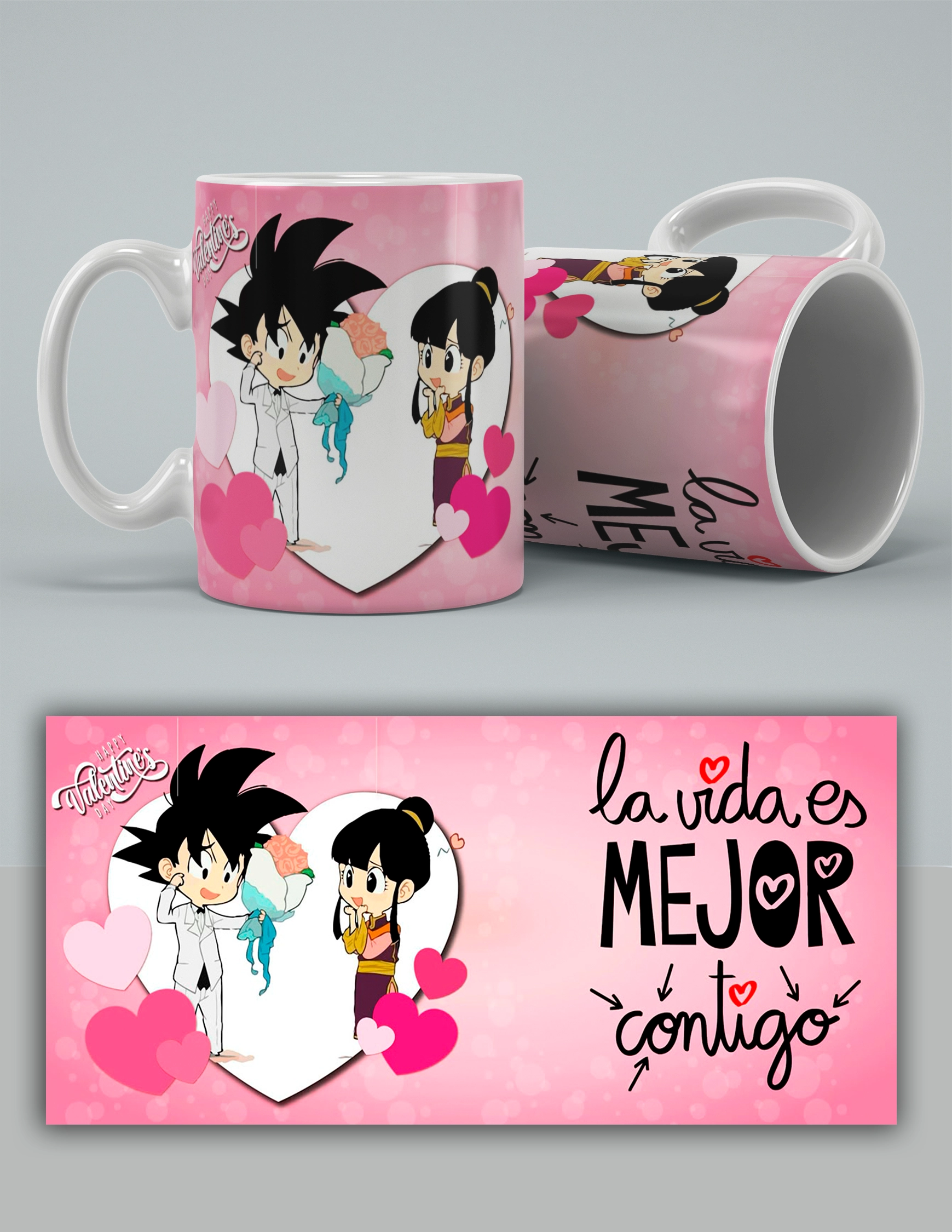 taza dragon ball la vida es mucho mejor contigo