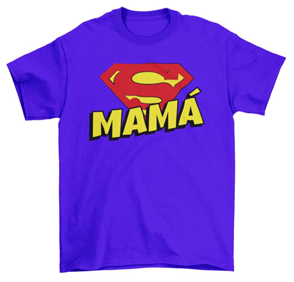 Camiseta Super mamá azul