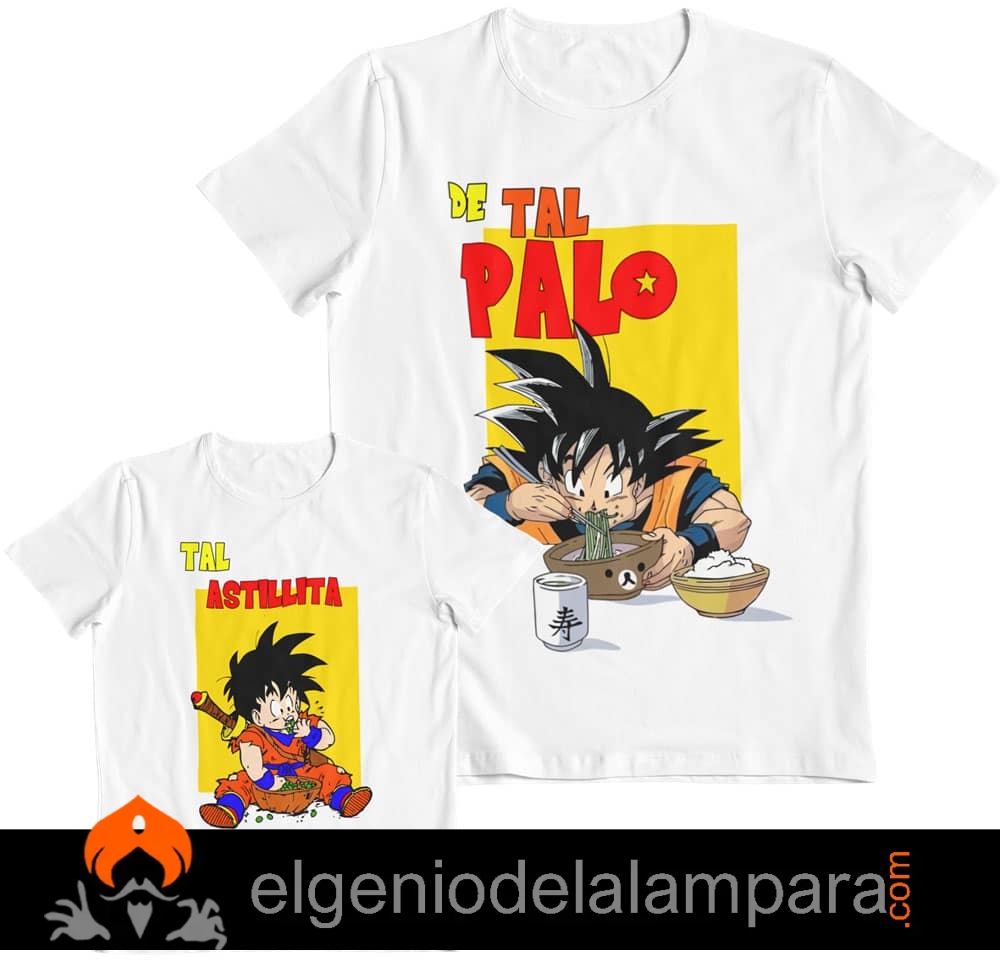 Kit 2 camisetas Dragon Ball Goku y Gohan de tal palo tal astilla ✓