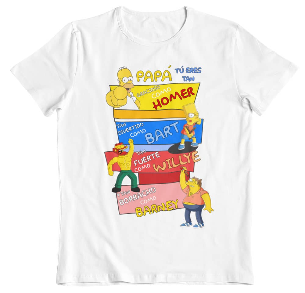 Camiseta día del padre los Simpson blanca