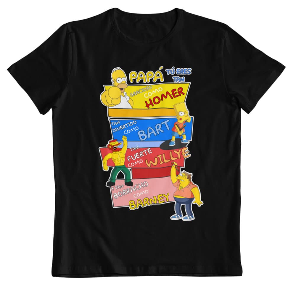 Camiseta día del padre los Simpson negra