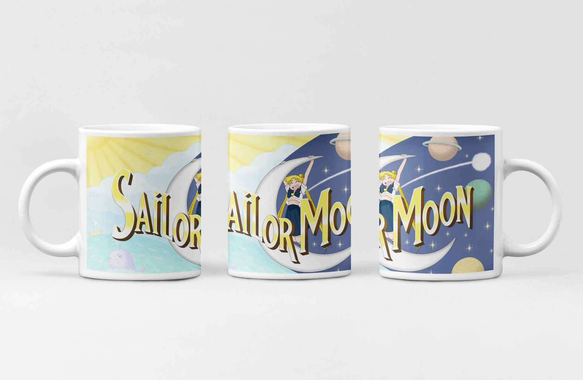 Taza Sailor Moon agarrada a la luna