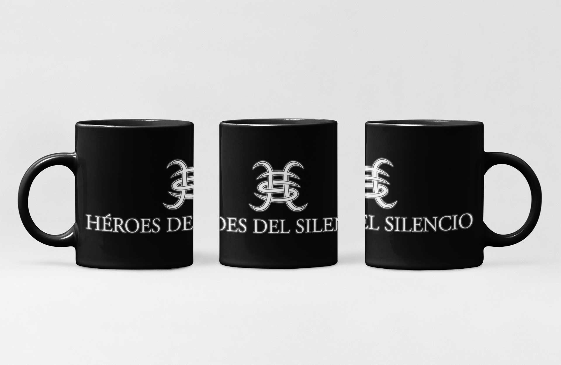 taza negra de Héroes del silencio
