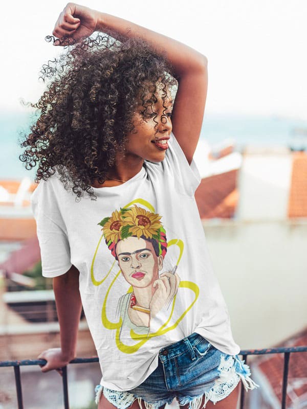 Camiseta de Frida Kahlo blanco
