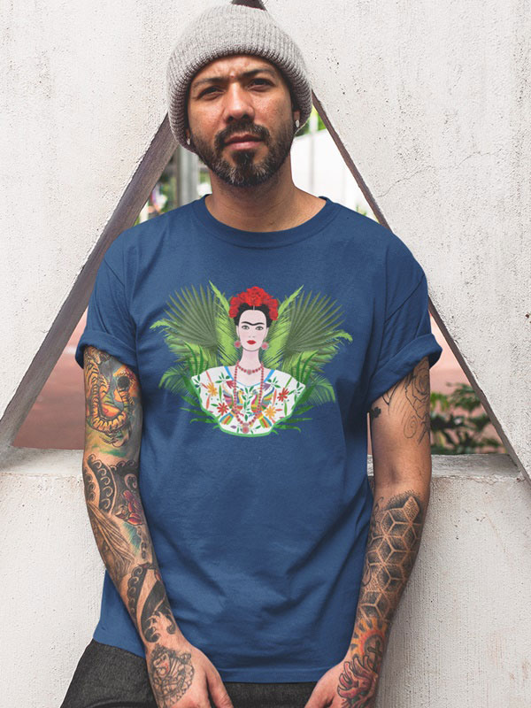 Camiseta de Frida Kahlo esencia azul eclipse