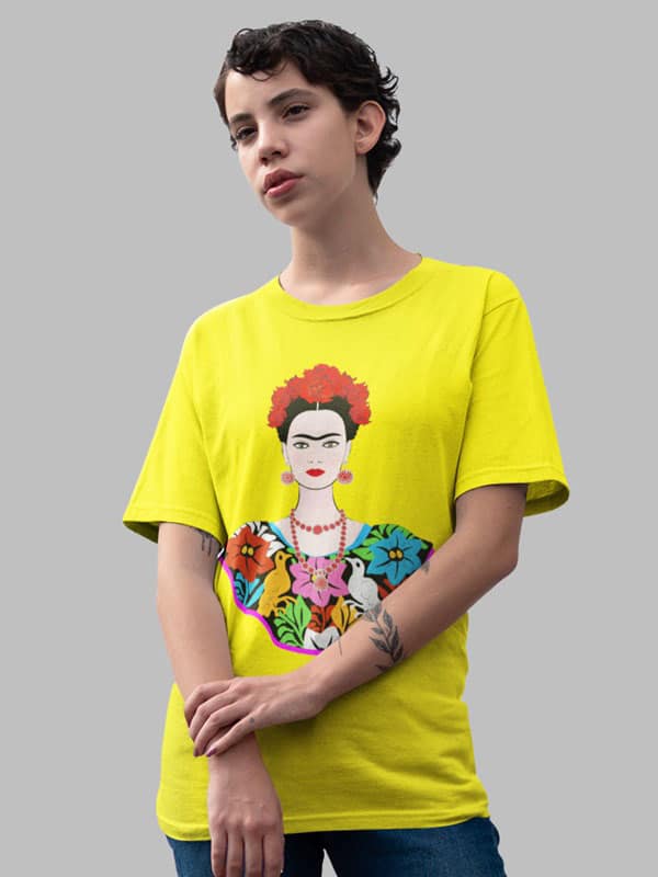 Camiseta Frida flores amarillo