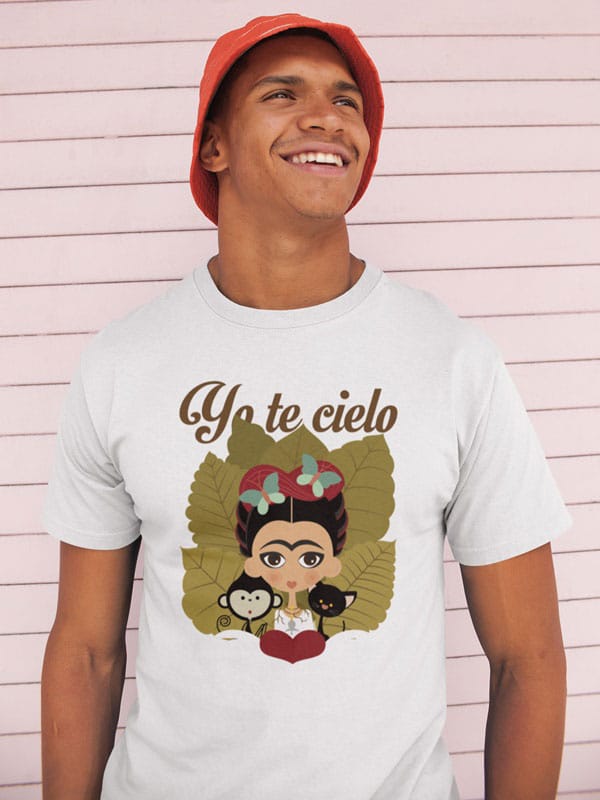 Camiseta Frida Kahlo yo te cielo blanca