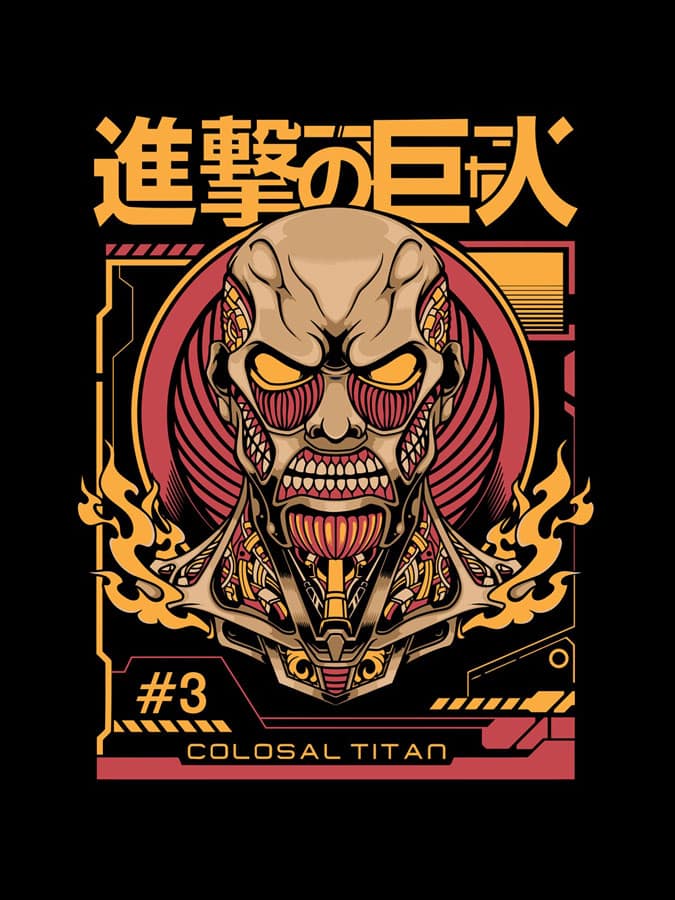 camiseta ataque a los titanes colosal titan diseno