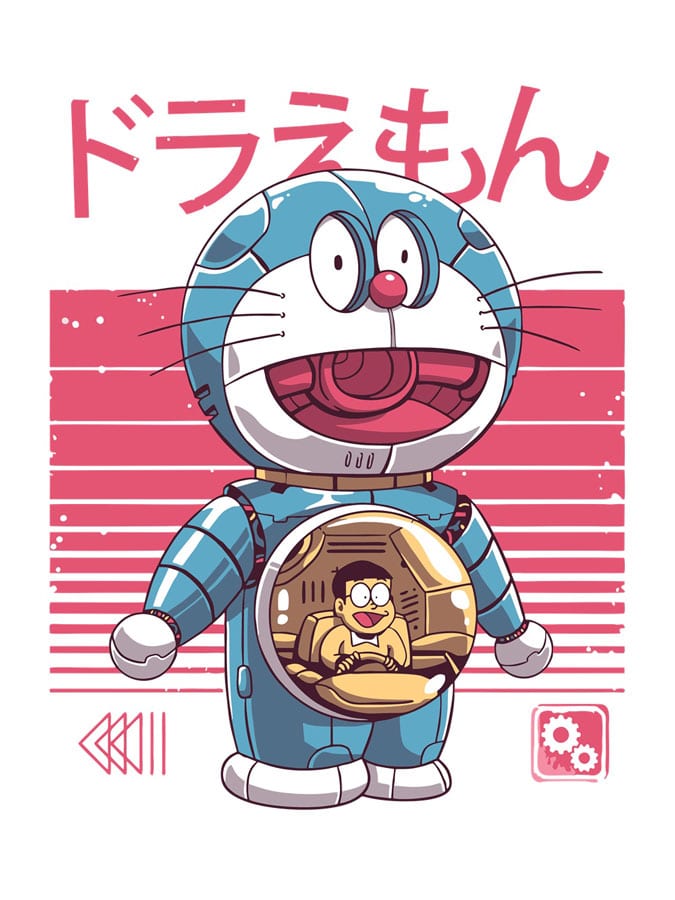 Camiseta Doraemon robot diseno