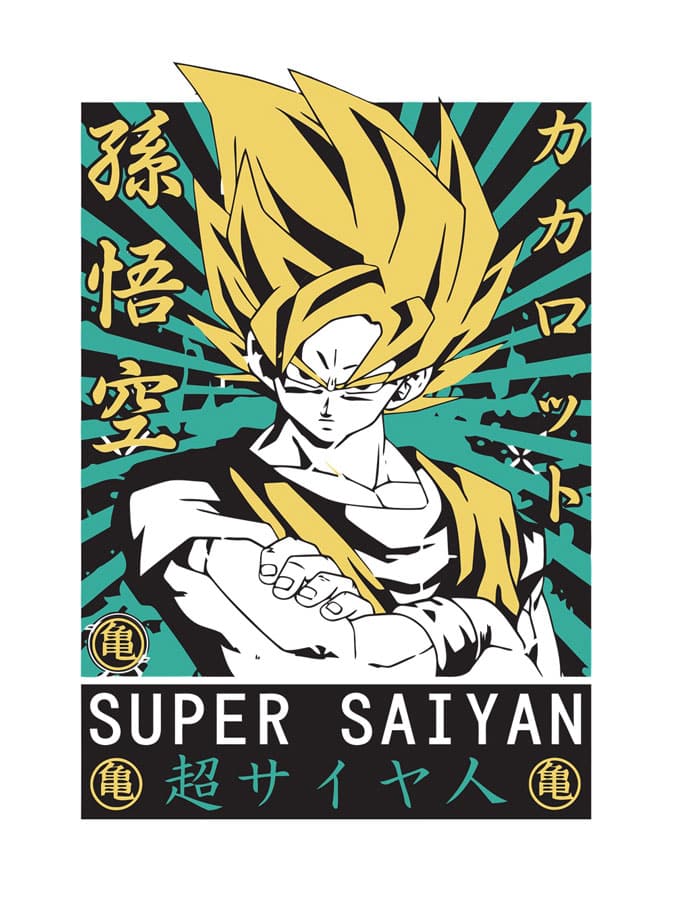 Camiseta Dragon Ball Goku Super Saiyan | en DTG Calidad TOP ✓