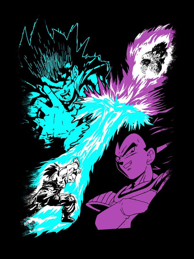 Camiseta Dragon Ball Goku vs Vegeta diseno