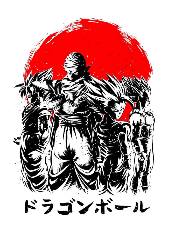 Camiseta Dragon Ball Guerreros Z diseno