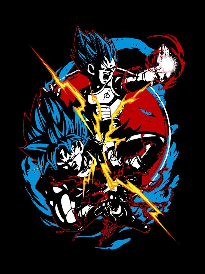 Camiseta Dragon Ball Super Saiyans Blue diseno