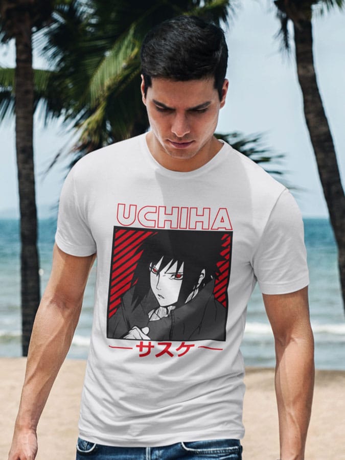camiseta Clan Uchiha Naruto blanca