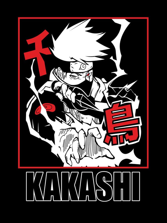 Camiseta Kakashi Hatake Naruto diseno
