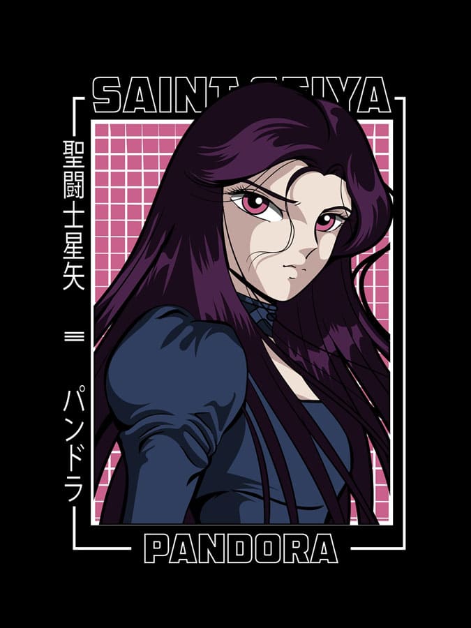 Camiseta Pandora de saint seiya diseno