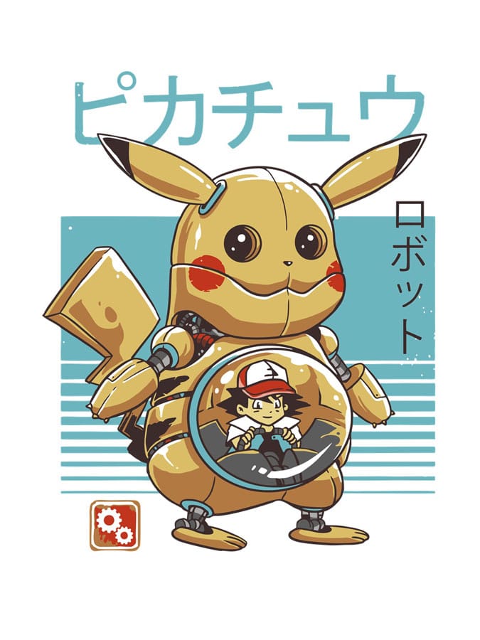 Camiseta robot Pikachu diseno