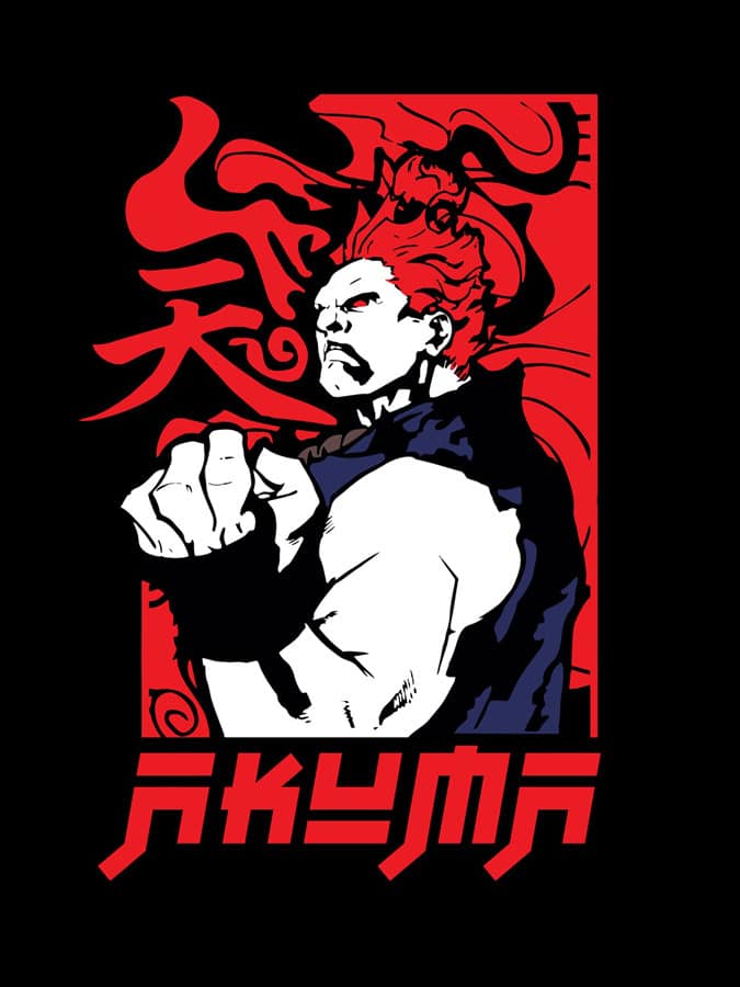 Camiseta Street Fighter Akuma diseno