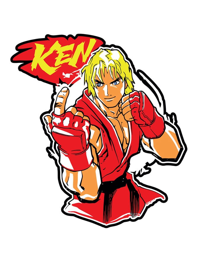 Camiseta Street Fighter Ken diseno