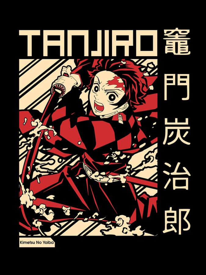 Camiseta Tanjiro Kamado Kimetsu no Yaiba diseno