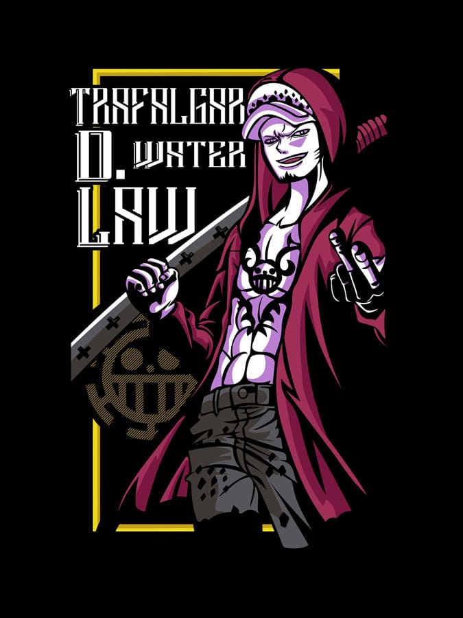 Camiseta Trafalgar D. Water Law One Piece diseno