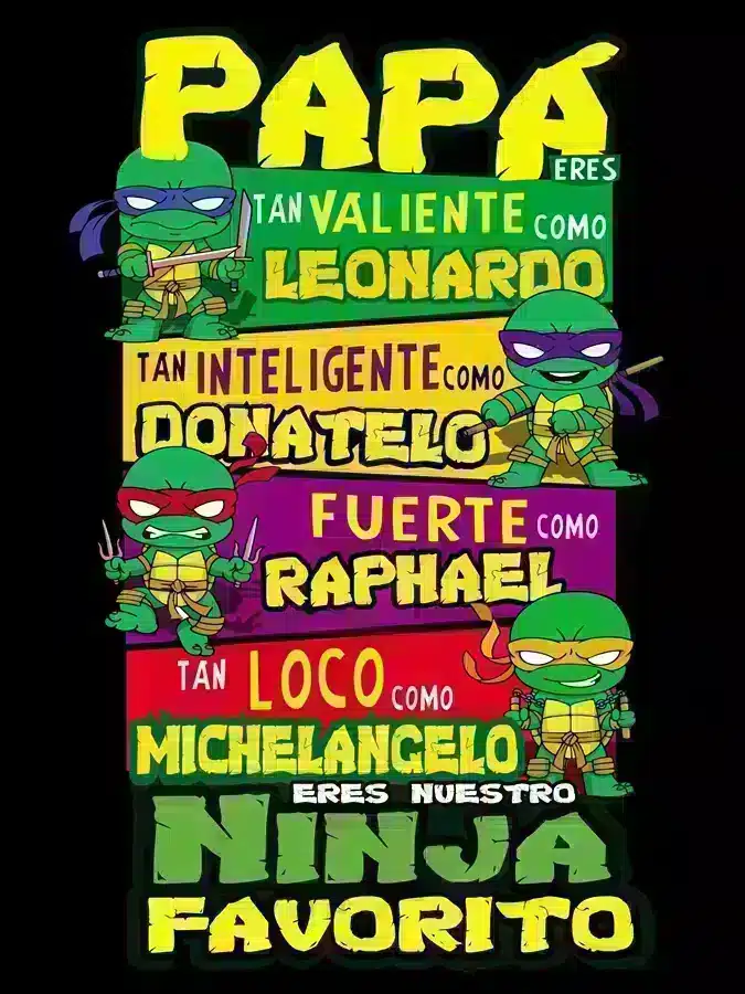 Camiseta tortugas ninja dia del padre diseno