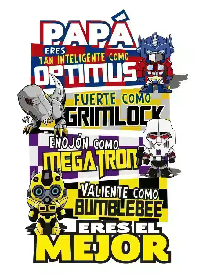 Camiseta día del padre Transformers diseno