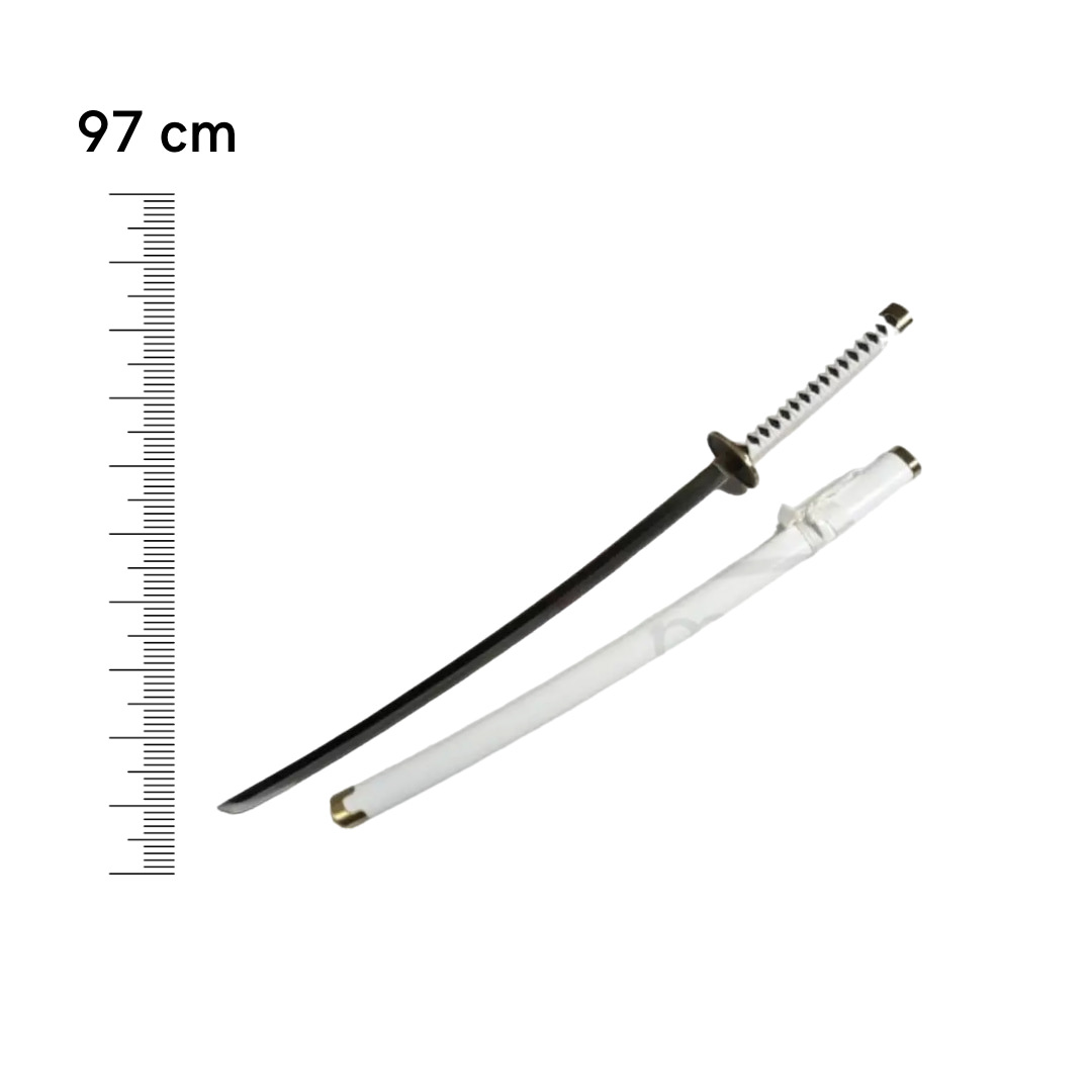 Katana Décoratif Zoro (Wado Ichimonji) - Lame En Bois, Fourreau ABS, Présentoir Inclus - 95 Cm