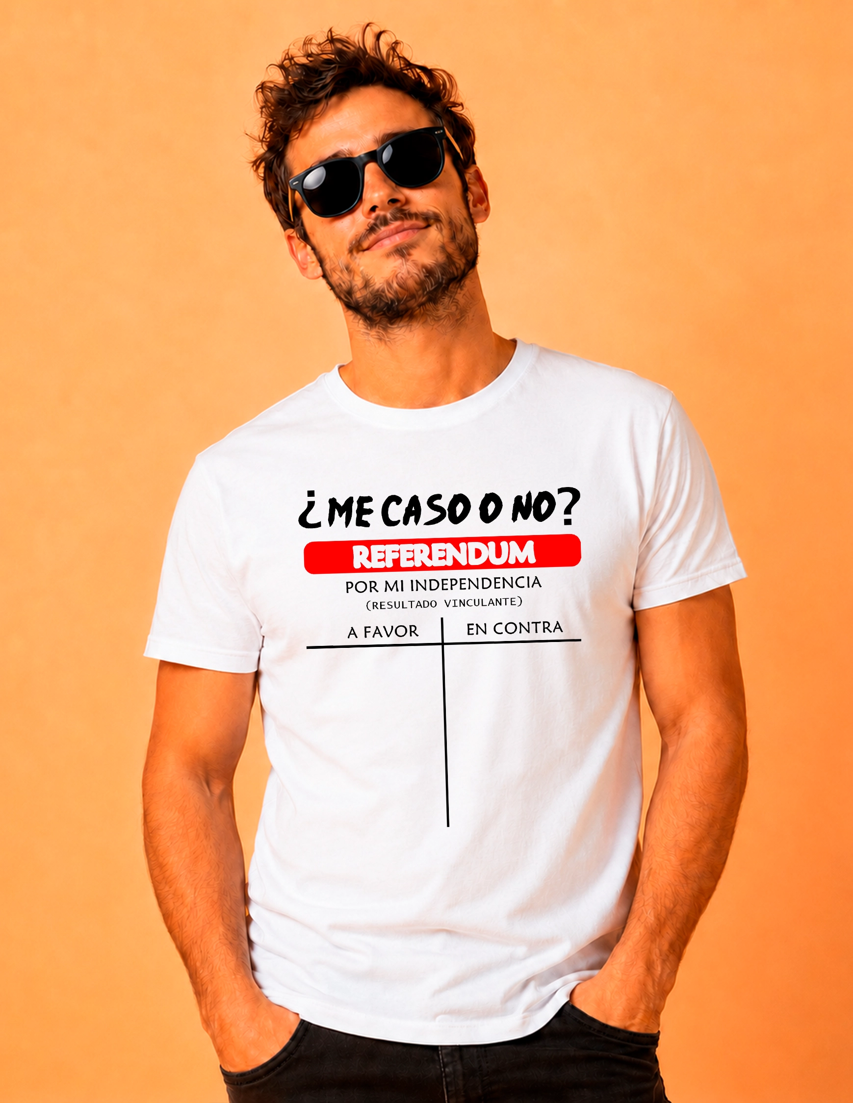 Camiseta ¿me caso o no? referendum despedida