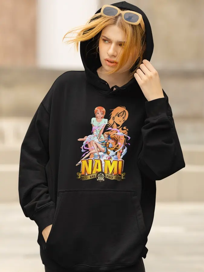 Sudadera One Piece Nami capucha negra