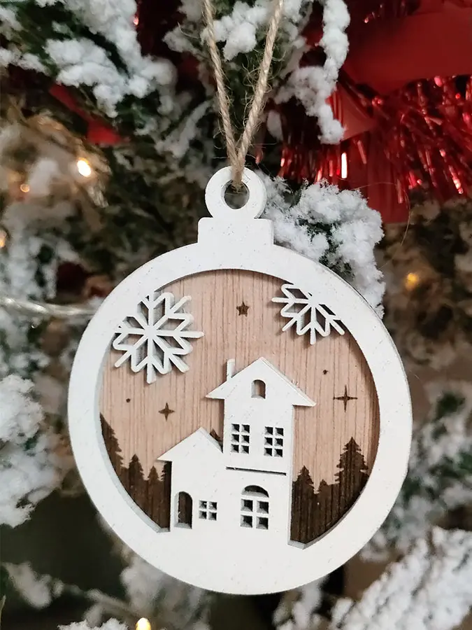 Bola de Navidad Personalizada Snow Wood
