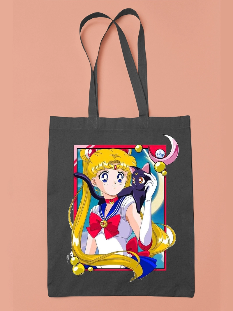 Bolsa de tela de Sailor Moon negra