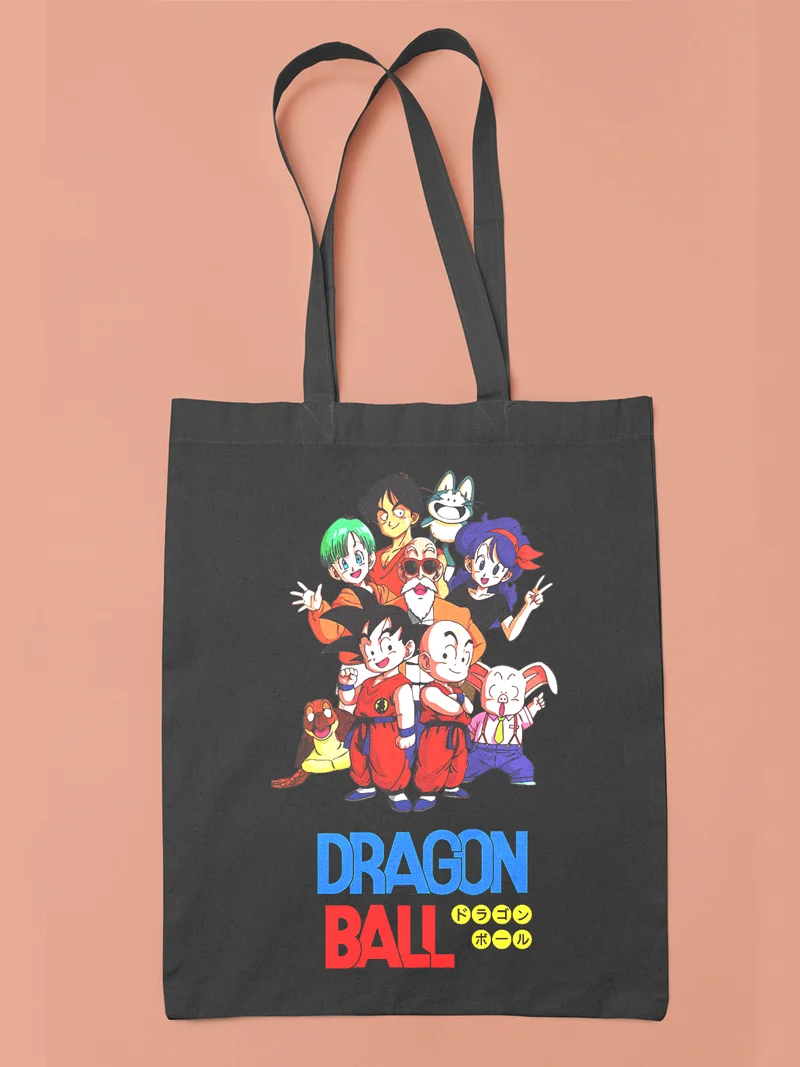 Bolsa de tela Dragon Ball Son Goku y sus amigos negra