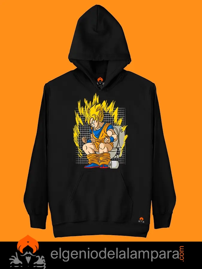 Sudadera dragon ball librando una batalla capucha negra