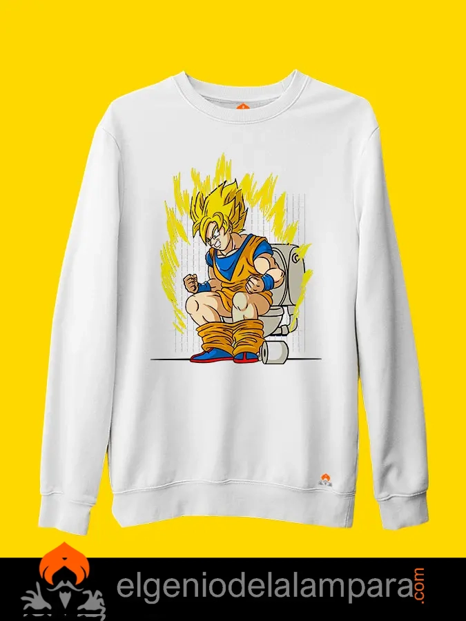 Sudadera dragon ball librando una batalla sin capucha blanca