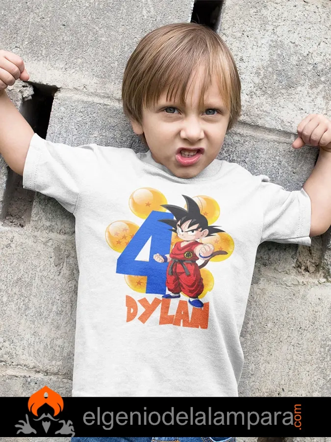 Camiseta cumpleaños Goku 4 años