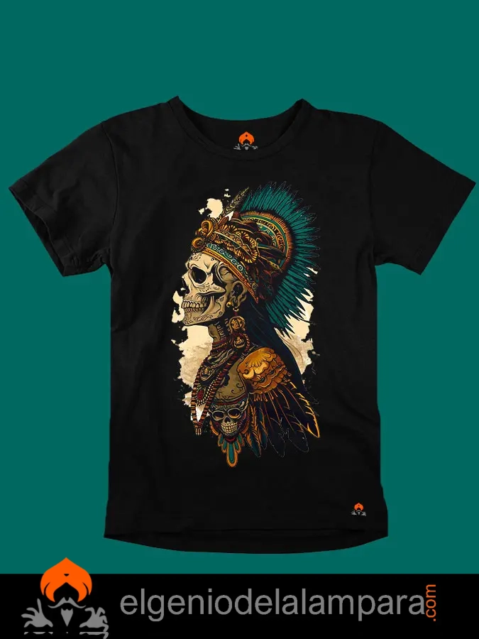 Camiseta calavera indio