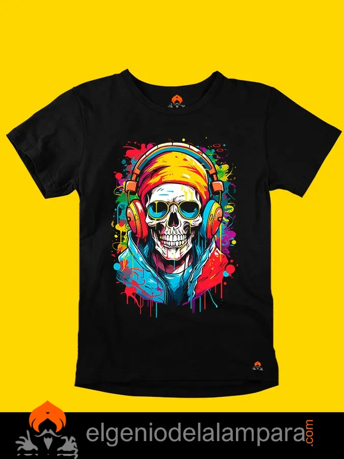 Camiseta calavera music color