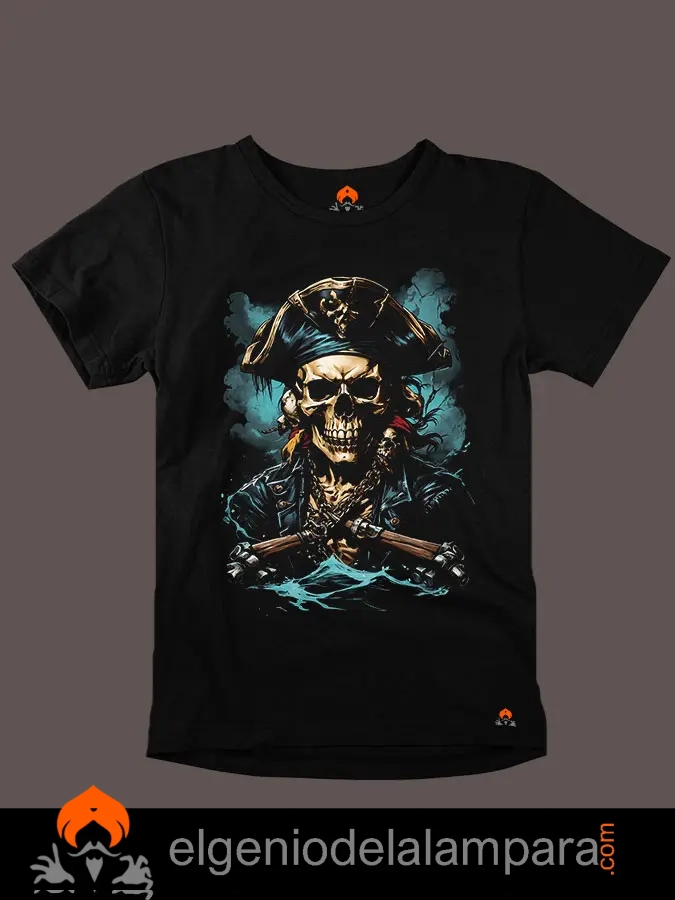 Camiseta calavera pirata