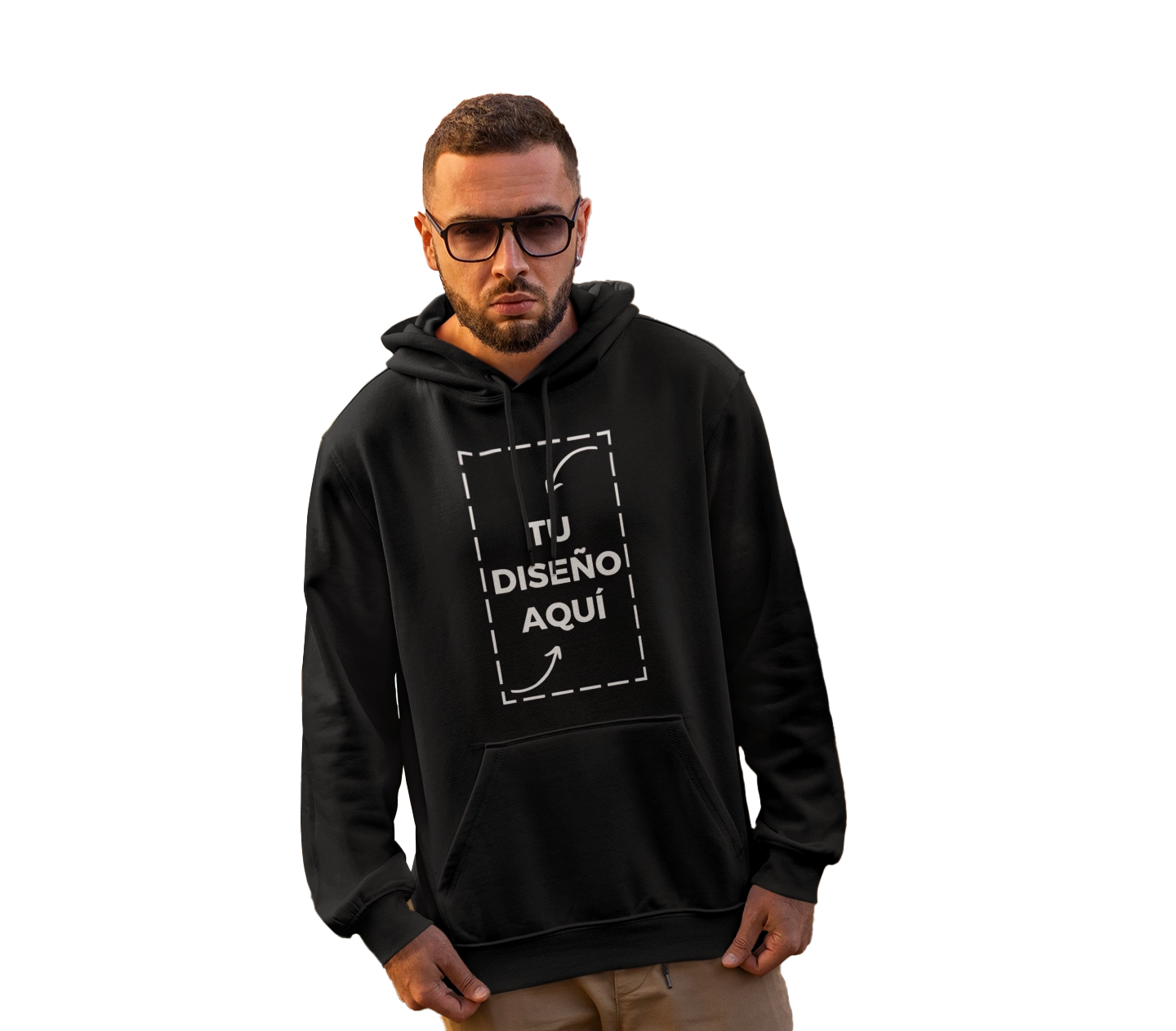 personalizar sudadera con capucha delante