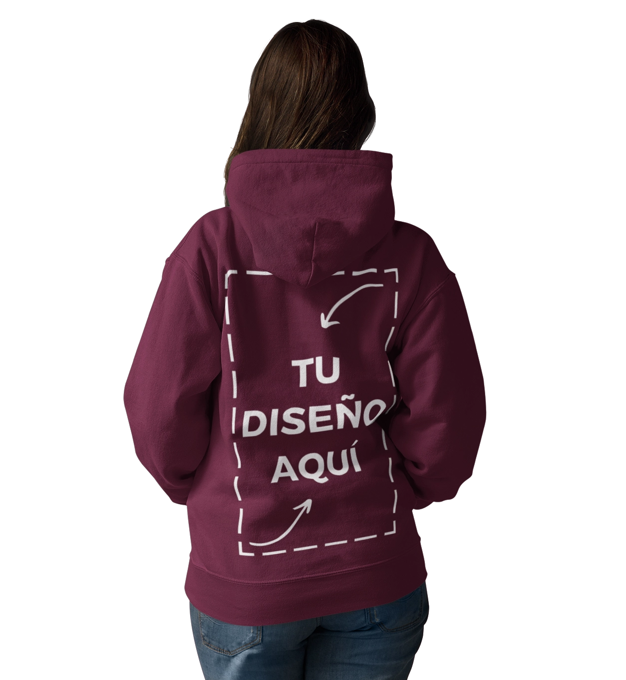 personalizar sudadera con capucha detras
