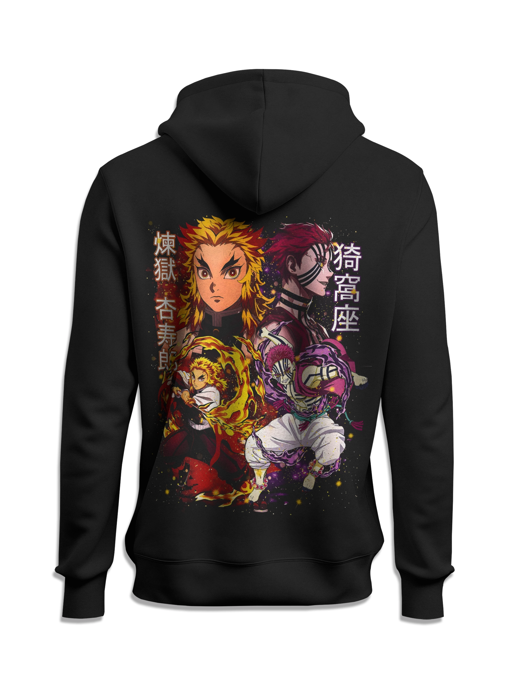 Sudadera Kimetsu no Yaiba Rengoku vs Akaza capucha