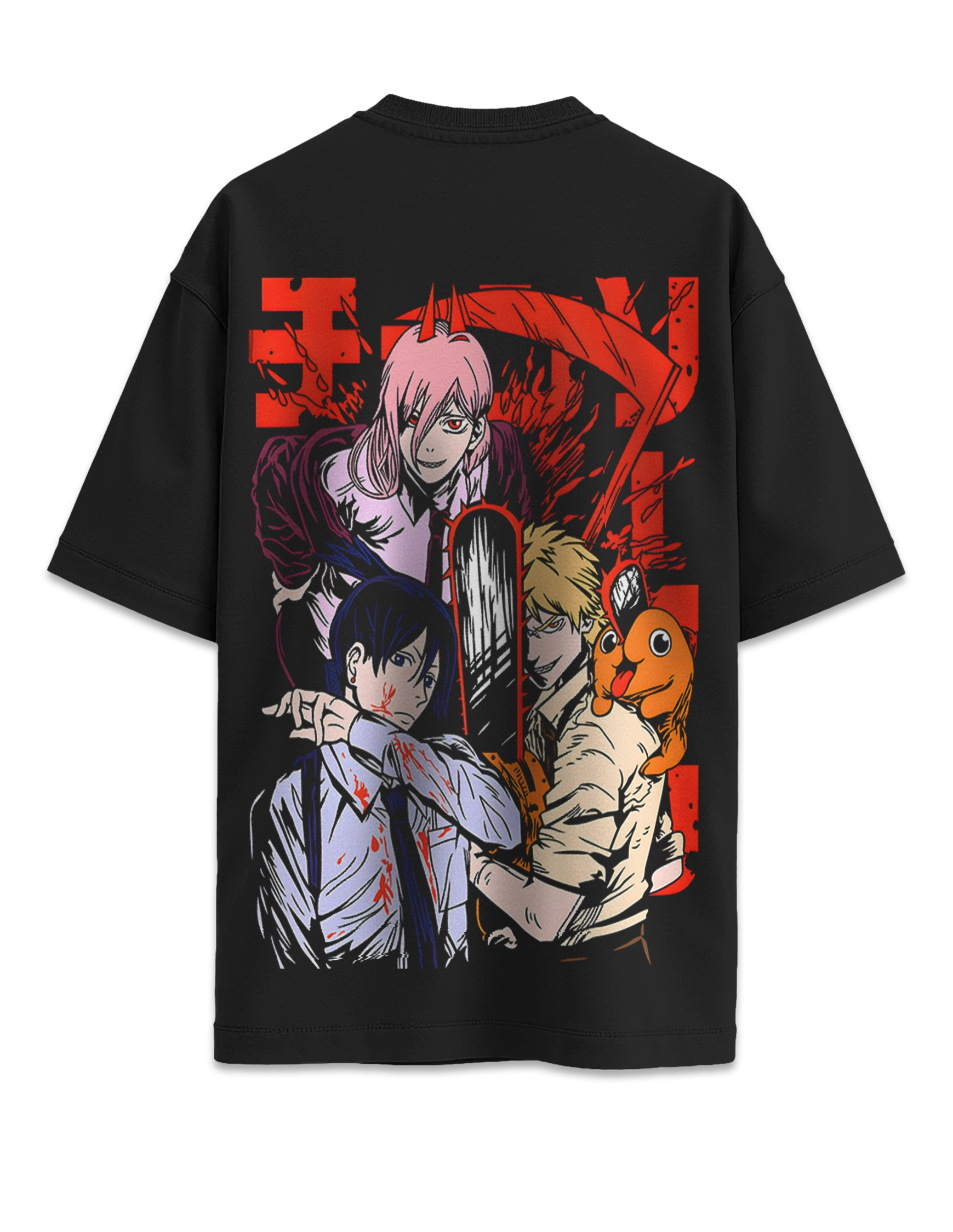 Camiseta oversize Chainsaw Man Design 12